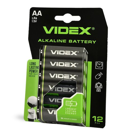 Батарейка лужна VIDEX LR6/AA 12шт BLISTER