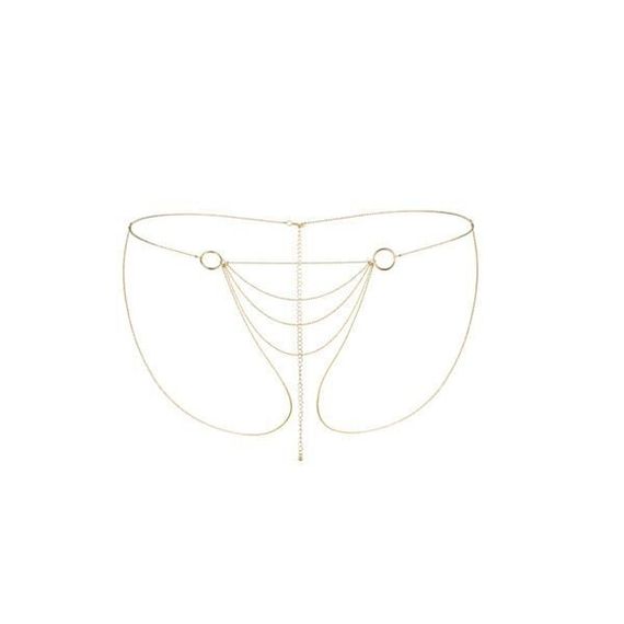 Цепочка-трусики Bijoux Indiscrets Magnifique Bikini Chain, украшение для тела, Золотистый, Новый год, 8 Марта | Зображення 2