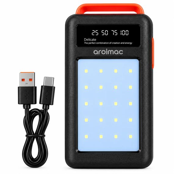 Power Bank Aroimac 56-68 80000 mAh чорний • Зовнішній акумулятор Aroimac 56-68 80000 mAh з LED-ліхтарем і цифровим індикатором