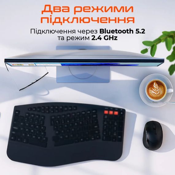 Мишка Meetion BTM008 Wireless/Bluetooth Black (MT-BTM008-A) | Зображення 6