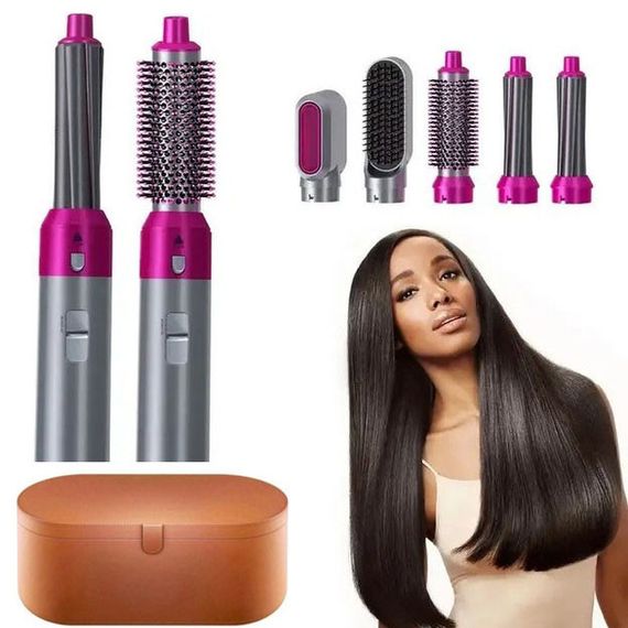 Стайлер для волосся 5 в 1 + Кейс чохол багатофункціональний для всіх типів волосся у зручній валізці | Зображення 9