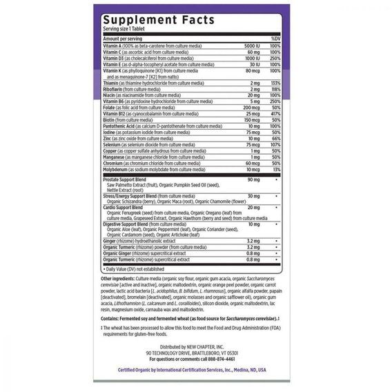 Витаминно-минеральный комплекс New Chapter 40+ Every Man's One Daily Multi 72 Tabs | Зображення 1