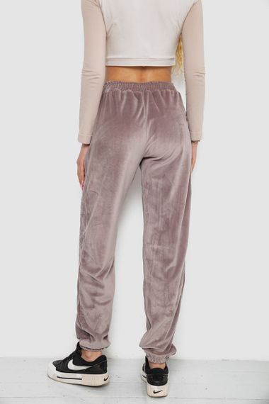 Штани жіночі велюрові, колір мокко, 238R58168 | Зображення 3