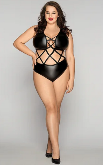 Эротик боди БДСМ с переплетами спереди XL/XXL sexstyle