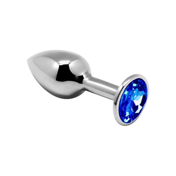 Металева анальна пробка з кристалом Alive Mini Metal Butt Plug Blue M Sex Aura