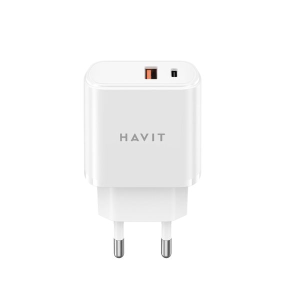 Зарядний пристрій HAVІT UCP019 20W USB-A+USB-C Whіte | Зображення 1