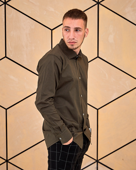 Сорочка класична хакі S L | Зображення 2