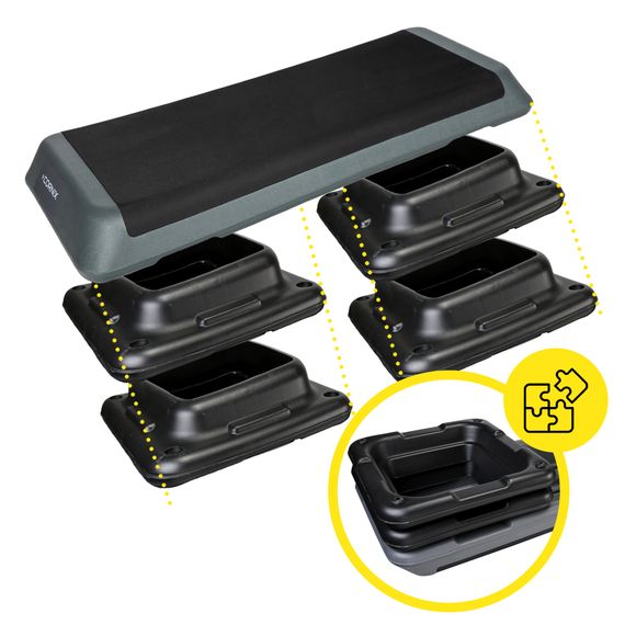 Степ-платформа 3-ступінчаста Cornix Pro 109 х 41 х 10-20 см XR-0403 Black/Grey | Зображення 2