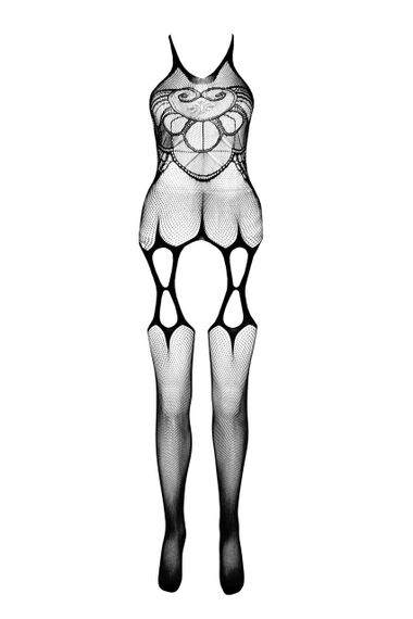 Бодістокінг Passion ECO BS002 red, з доступом, імітація підв’язок, абстрактний малюнок sexstyle | Зображення 5