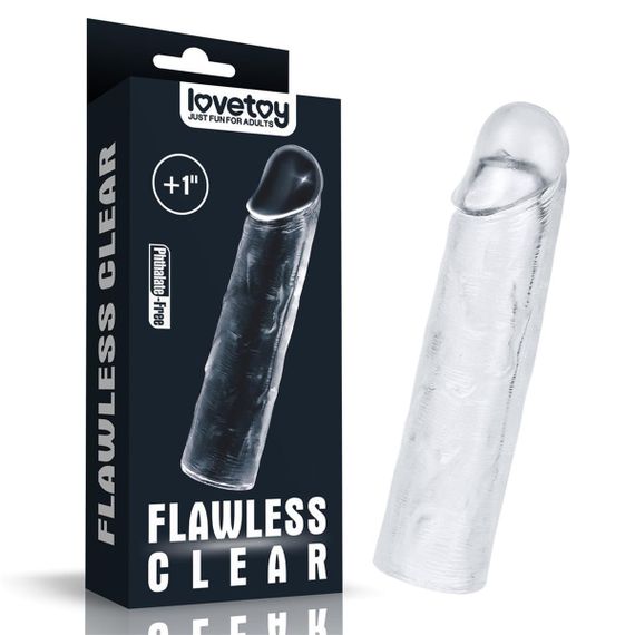 Насадка на член Flawless Clear Penis Sleeve Add 1'' Sex Aura | Зображення 1