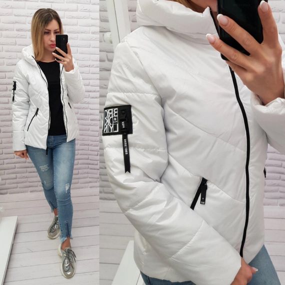 Жіноча демісезонна куртка, арт. 1008, білий | Зображення 8