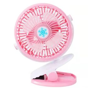Портативный настольный вентилятор Mini Fan WX 6503 мини охладитель на аккумуляторе с прищепкой 2 скорости 4 Вт Розовый