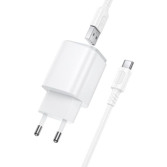 МЗП Borofone BAS81A Star 10.5W (2USB-A) + кабель USB to Type-C White | Зображення 1