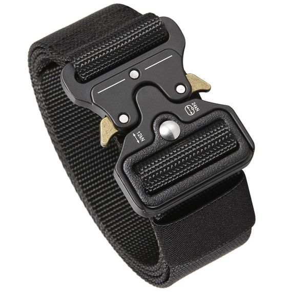 Тактический ремень с металлической пряжкой 125 см, Tactical Belt, Черный / Мужской ремень