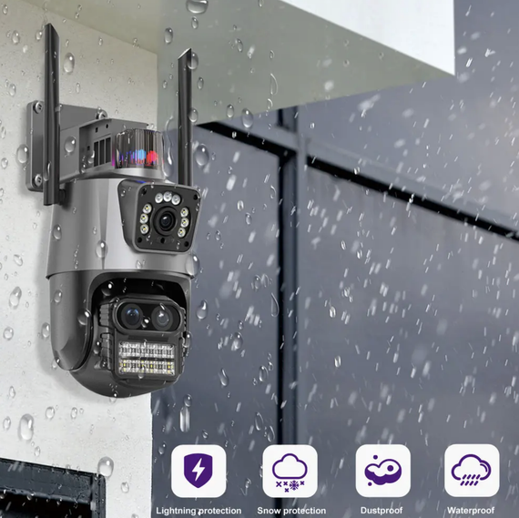 Зовнішня IP WiFi камера QEARIM EP11-QQ-6M-8X 9MP 3MP+ 3MP+ 3MP icsee | Зображення 2
