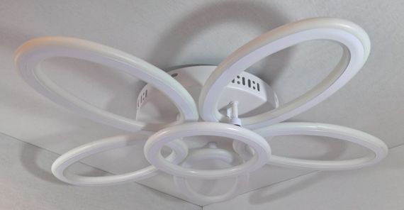 Люстра світлодіодна стельова LED світильник для квартири на стелю лед 25574 Білий 10х62х62 см. | Зображення 4