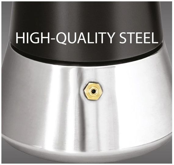 Кавоварка гейзерна з нержавіючої сталі Krauff 26-203-071, 300 мл на 6 чашок для еспресо | Зображення 4