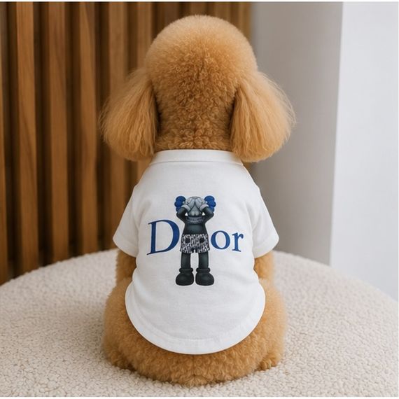 Брендовая футболка для собак Dior Kaws White | Стильная белая одежда для питомцев | Зображення 3