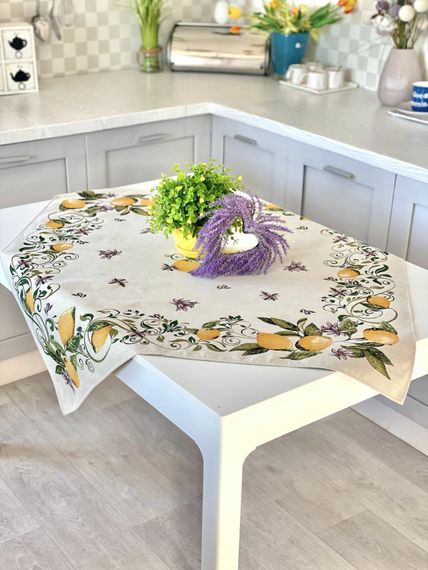 Скатертина гобеленова GINA Limaso, 93x93, Квадратна, Повсякденний, Без люрексу, 60% поліестер, 24% бавовна, 16% акрил, Гобелен | Зображення 5