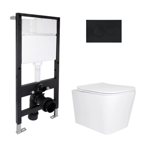 Готовое решение Qtap для ванной комнаты: подвесной унитаз Tern Ultra Quiet 525x345x360 + комплект инсталляции Standard (круглая