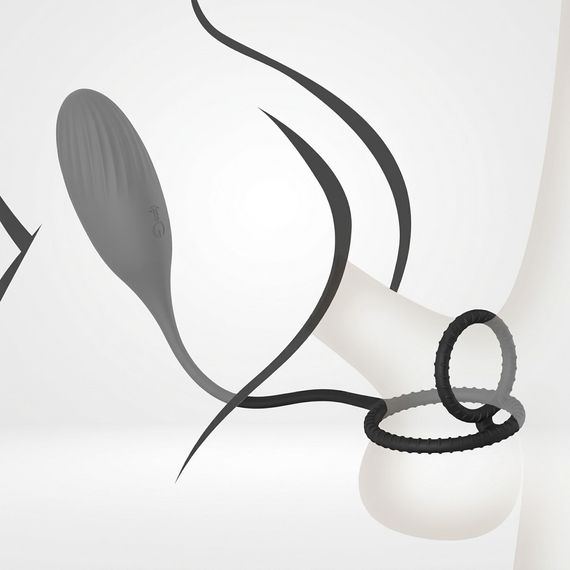 Вібратор з вібрацією для пар Kinky 3 в 1 силіконовий анальна пробка Чорний | Зображення 2