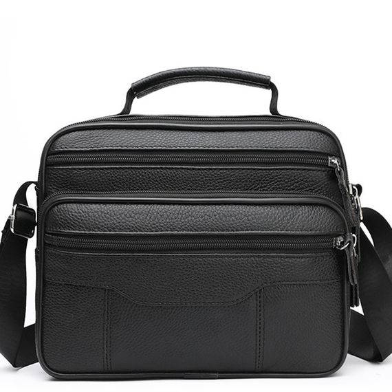 Чоловіча сумка-барсетка з ручкою шкіряна з ременем через плече чорна BEXHILL BX-14440B | Зображення 1