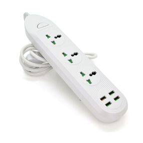 Сетевой фильтр ТВ-Т16.3 розетки + 4 USB,2м,сечение 3х0.75мм,3000W,White,Box