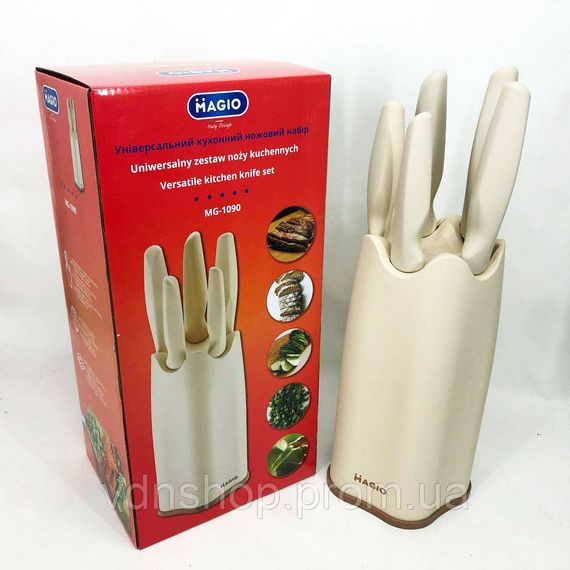 Кухонні ножі з хорошої сталі Magio MG-1090, Сучасні кухонні ножі, Набір ножів побутовий ID-40 | Зображення 3