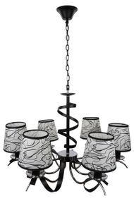 Люстра підвісна на 6 лампочок 25349 Чорний 50-90х65х65 см.