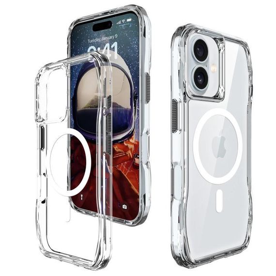 Чехол TPU Space Octagon with MagSafe для Apple iPhone 16 (6.1") Clear | Зображення 3