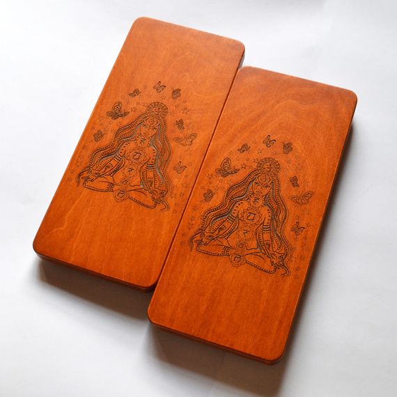 Дошка Садху (Sadhu) "7 чакр", дошка з цвяхами для йоги, крок 10мм. Дошка для стояння на цвяхах. | Зображення 1