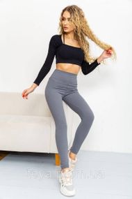 Лосини в рубчик на флісі, колір темно-сірий, розміри M, XXL FA_003586