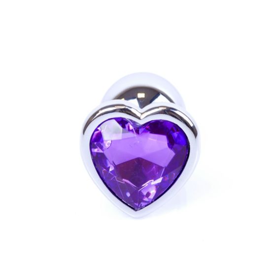 Анальна пробка - Jewellery Silver  Heart PLUG- Purple | Зображення 1