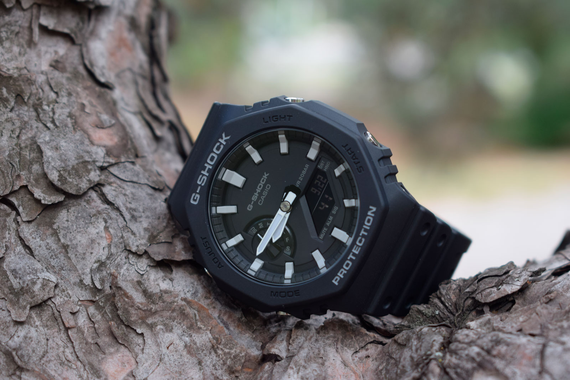 Полімерні чоловічі наручні годинники Casio G-Shock GA-2100-1AER оригінальні японські з полімерним ремінцем | Зображення 6