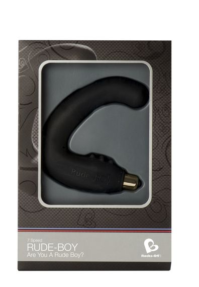 Вібромасажер простати Rocks Off Rude-Boy Black, масаж промежини, макс. діаметр 2,5 см | Зображення 1