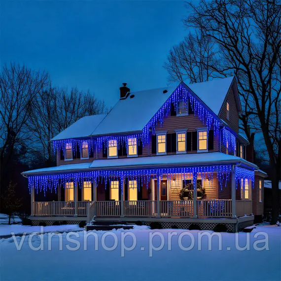 Вулична гірлянда Бахрома 50 м 600 LED білий провід Синій 50MWBL | Зображення 1