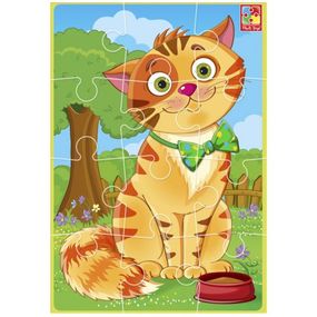 Мягкие пазлы А5 "Рыжий котик" (12 элем)