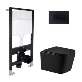 Готовое решение Qtap для ванной комнаты: подвесной унитаз Crow Ultra Quiet 485x340x290 + комплект инсталляции Standard (линейная