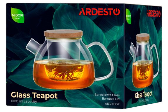 ARDESTO Заварник, 1000 мл, боросилікатне скло, бамбук (AR3010GF) | Зображення 1