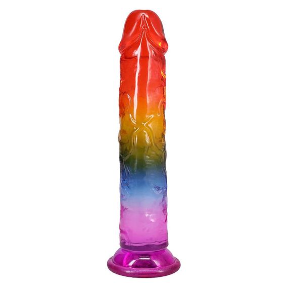 Дилдо Doc Johnson Crystal Jellies - 8.5 Inch Сlassic Dong - Rainbow Sex Aura | Зображення 3