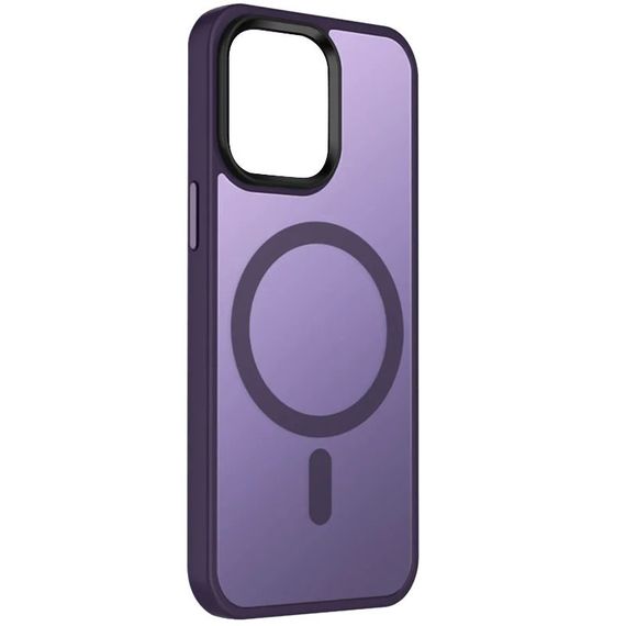 TPU+PC чохол Metal Buttons with MagSafe Colorful для Apple iPhone 13 (6.1") Темно-фіолетовий / Dark Purple