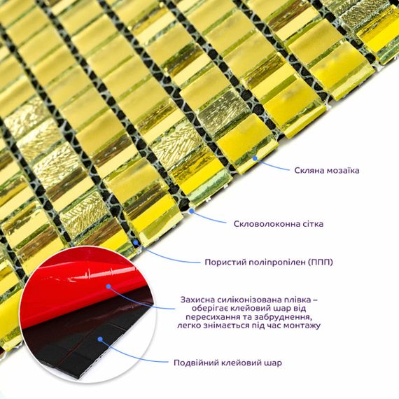 Мозаїка дзеркальна золото 298х298х4,5мм SW-00002372 | Зображення 1