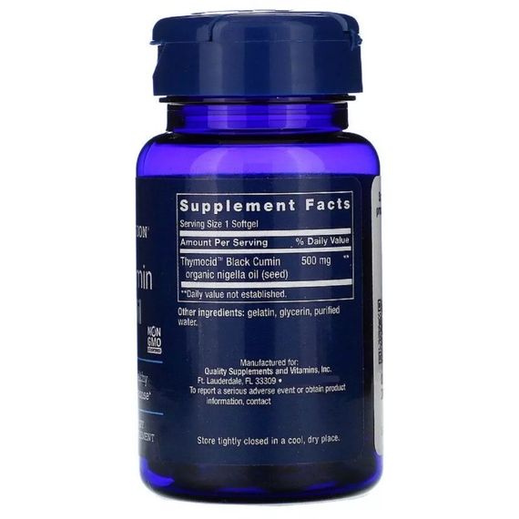 Натуральная добавка для иммунитета Life Extension Black Cumin Seed Oil 60 Softgels | Зображення 1