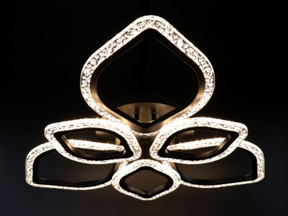 Люстра світлодіодна стельова LED світильник для квартири на стелю лед з пультом 25742 Чорний 10х62х62 см. | Зображення 2