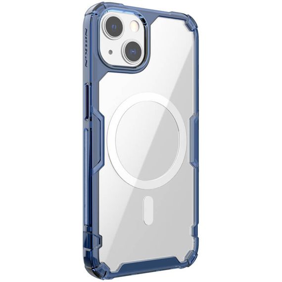 TPU чохол Nillkin Nature Pro Magnetic для Apple iPhone 15 Plus (6.7") Синій (прозорий) | Зображення 4