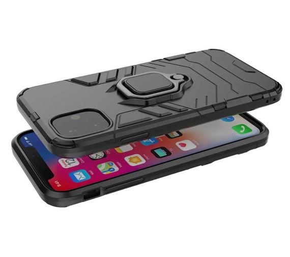Чехол бампер Primolux Ring Armor для Apple iPhone 11 - Black | Зображення 1