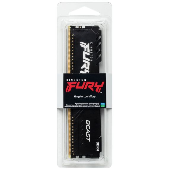 Модуль пам'яті для комп'ютера DDR4 16GB 3200 MHz Beast Black Kingston Fury (ex.HyperX) (KF432C16BB1/16WP) | Зображення 4