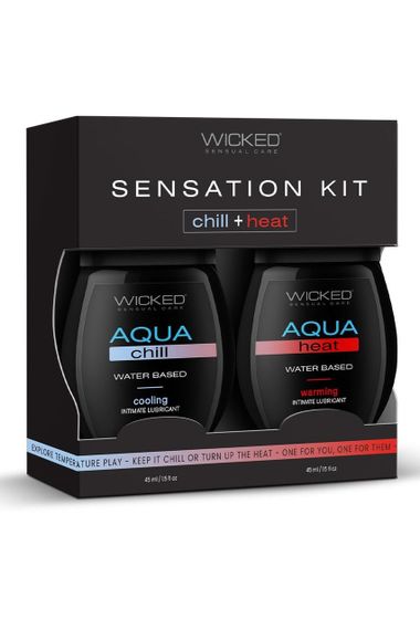 Набір лубрикантів Wicked Sensual Care Sensation Kit охолодження та розігрів, 45+45 мл Sex Aura