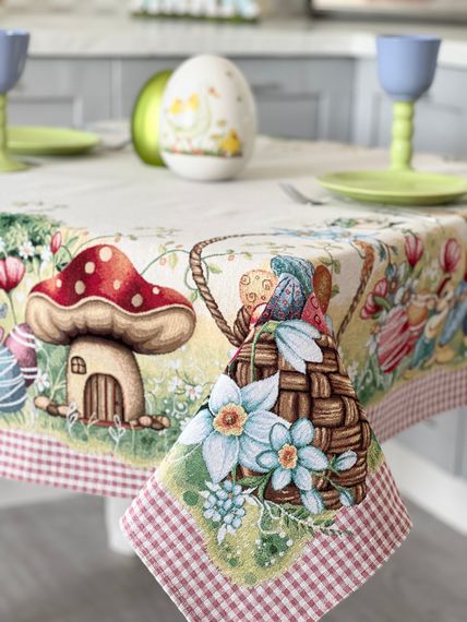 Скатертина гобеленова MAGIC EASTER Limaso, 137х137, Квадратна, Великодній, Без люрексу, 75% поліестер, 22% бавовна, 3% акрил, Гобелен | Зображення 2