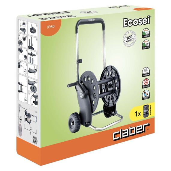Візок для поливального шланга Claber ECOSEI 8980 (1/2" - 60 м) | Зображення 1